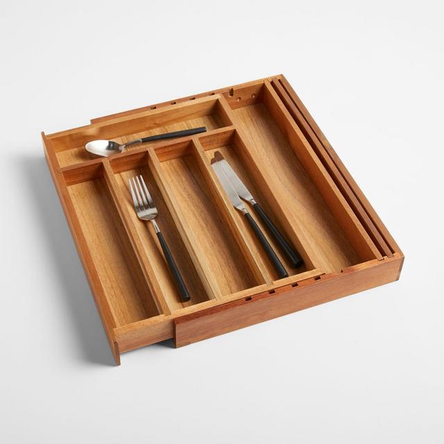 Acacia Expandable Flatware Tray