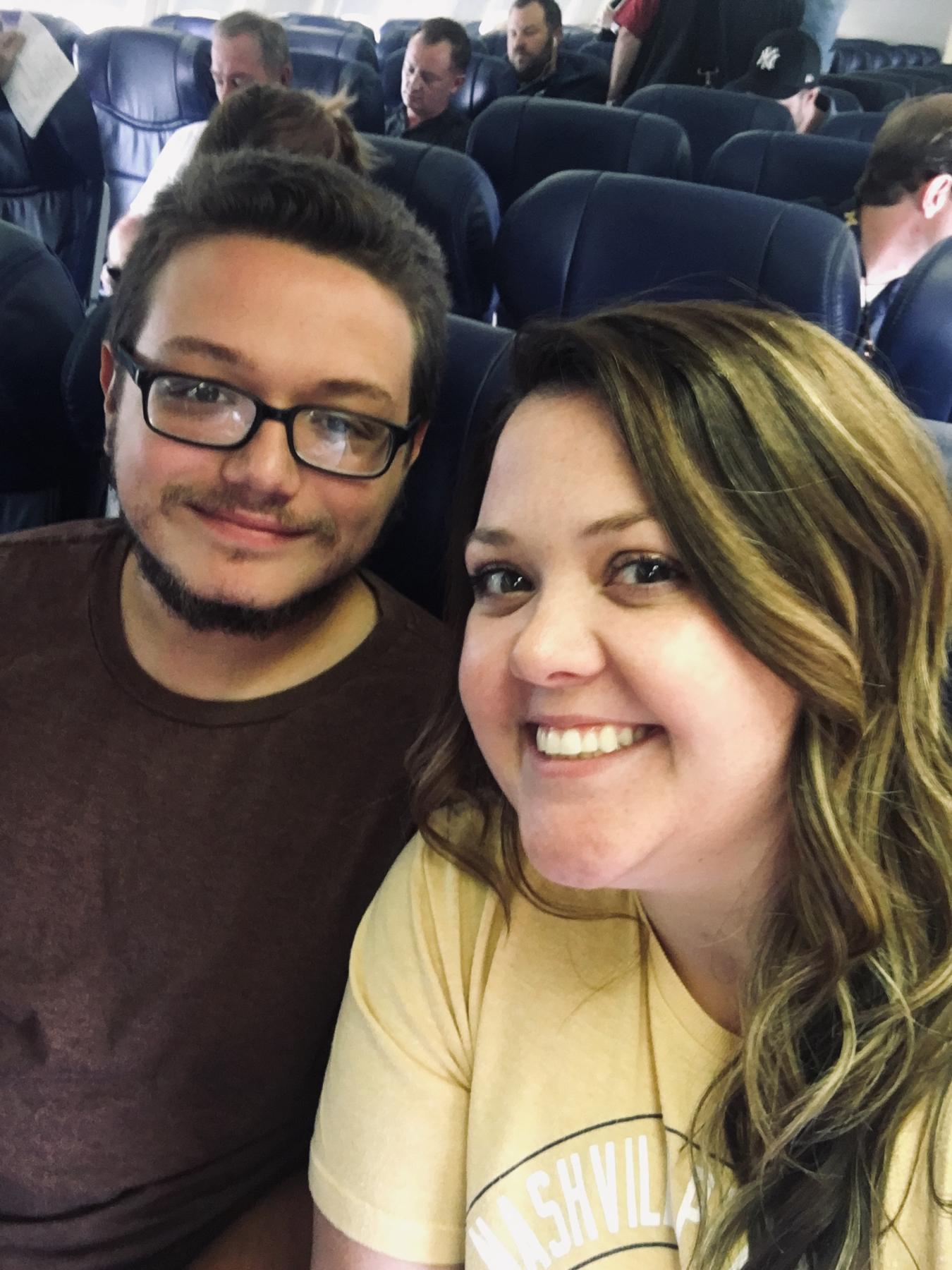 This was their first flight (and vacation) together!