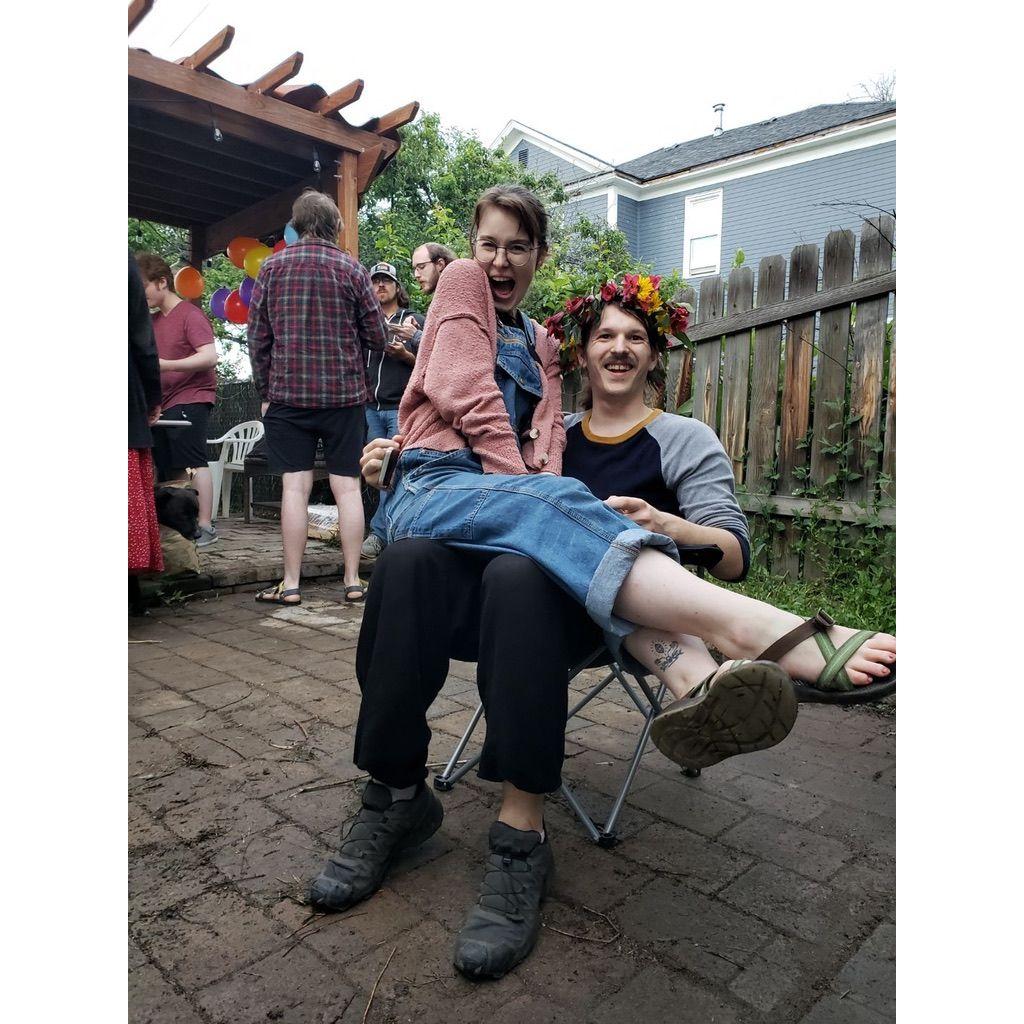 Elijah's fantasy flower crown moment, (the corn on this day was superb *chef's kiss*)