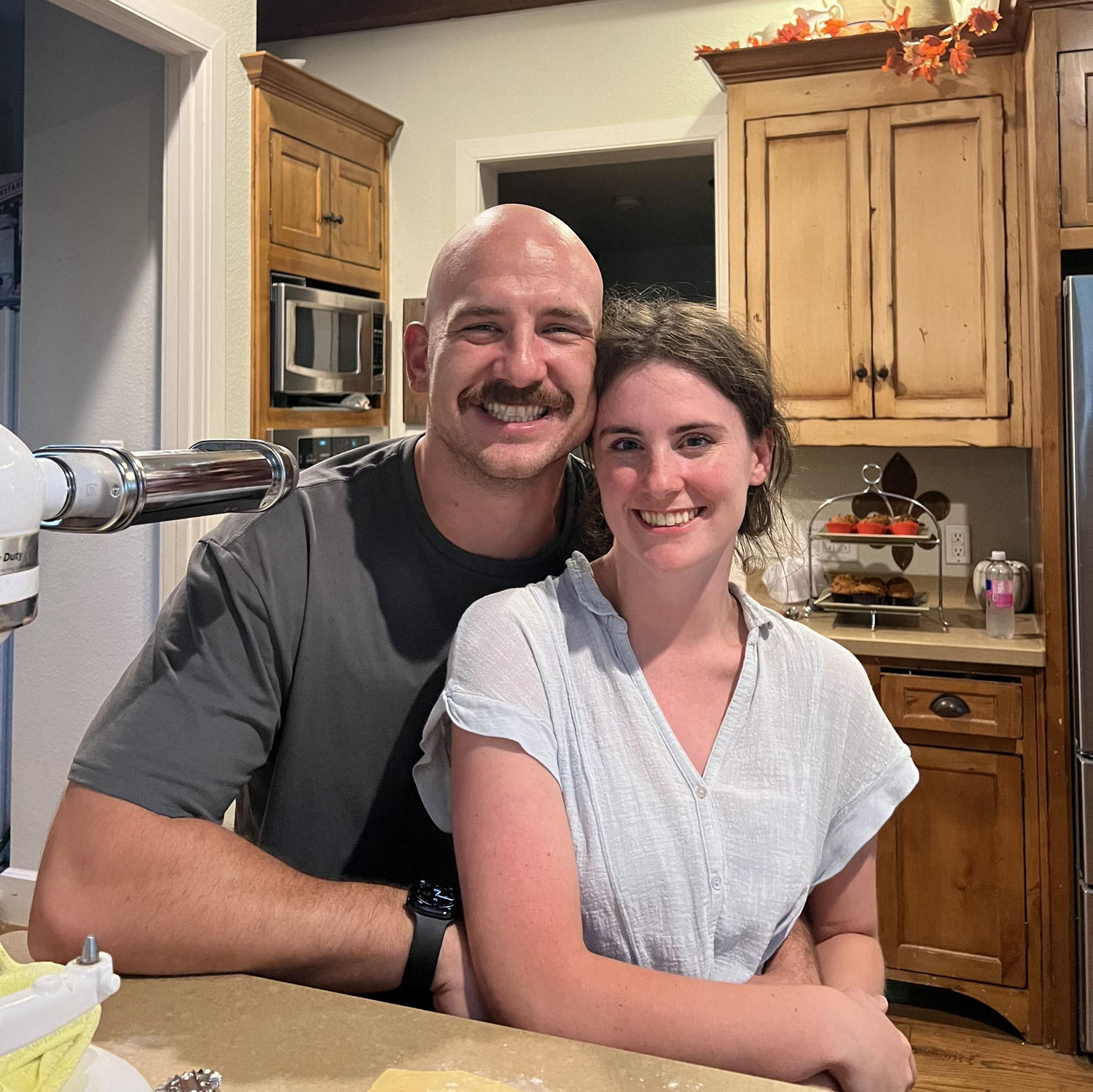 Making home-made pasta with Olivia's dad!
