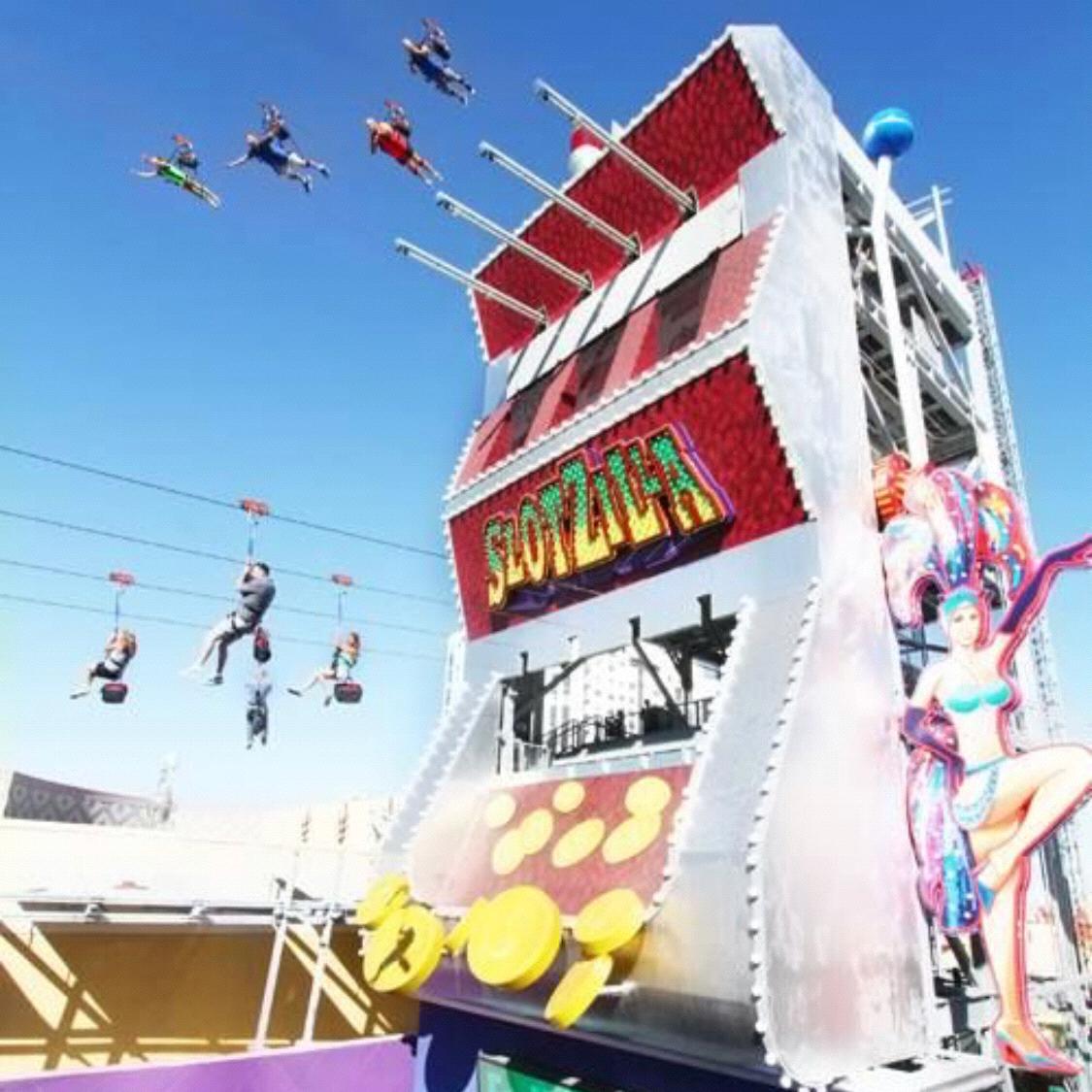 Ziplining Down Fremont Street