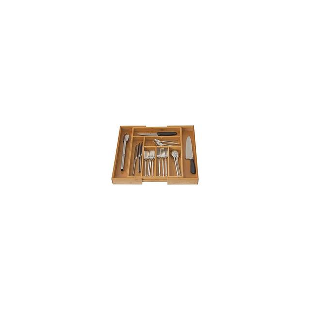 Expandable Cutlery Bamboo Kitchen Utensils and Flatware Drawer Divider - Drawer Utensils Organizer - Homeitusa