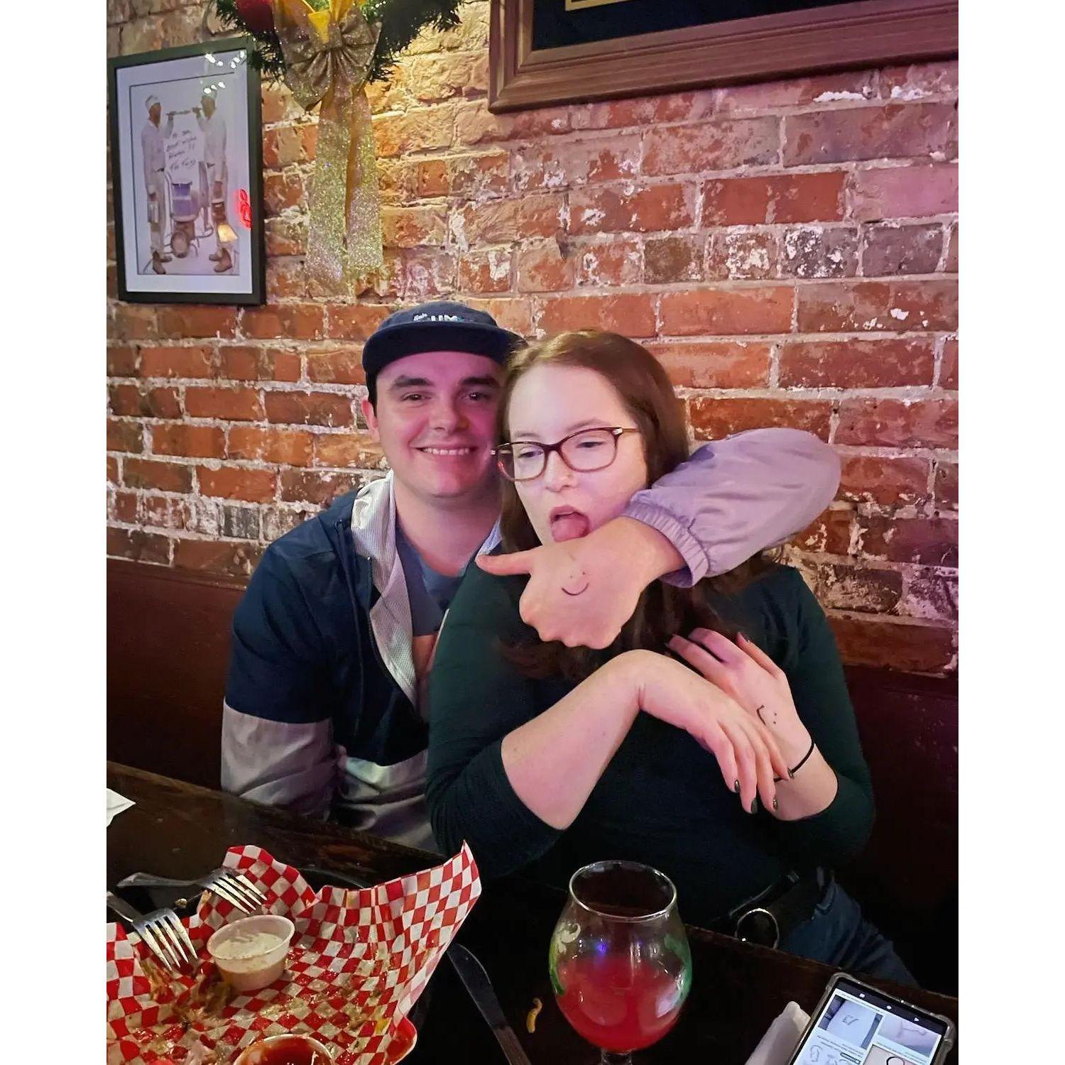 Another lovely photo of us being silly in Asheville while out with Anna and David. They take the best candids.