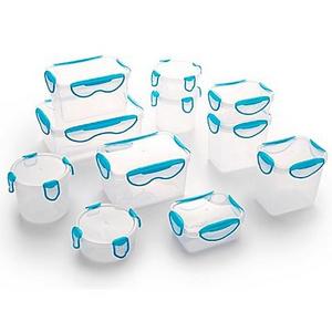 ClipFresh 22-Piece Food Container Set in Teal Blue