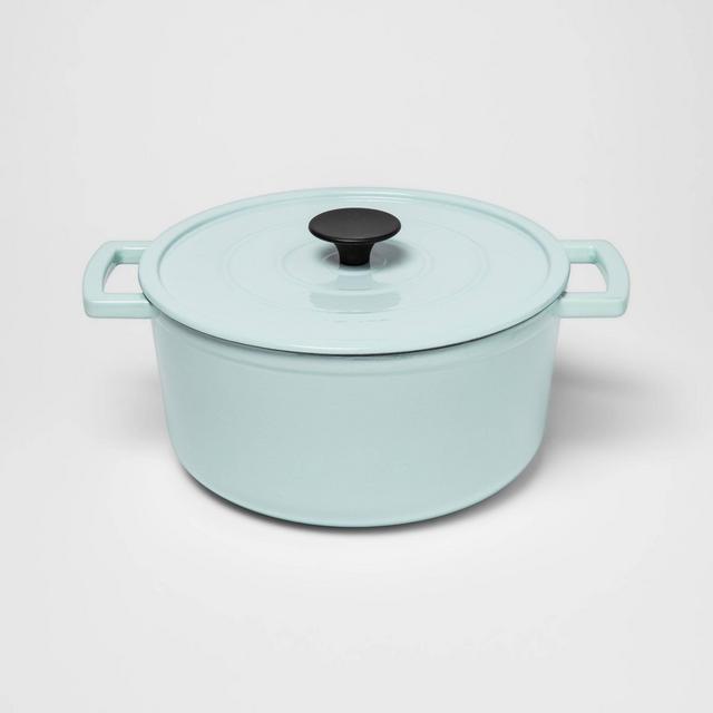 5qt Cast Iron Round Dutch Oven Light Blue - Threshold™