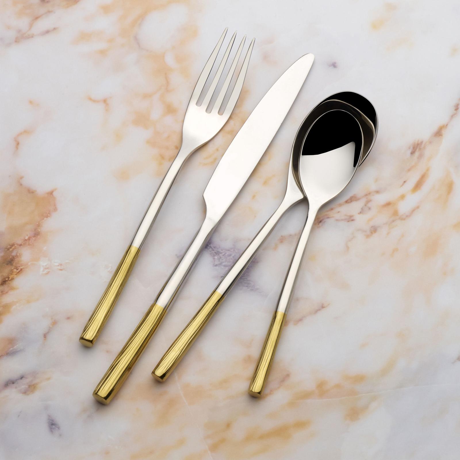 Mikasa Gold Cameo Stainless-Steel 65-Piece Flatware Set, Service