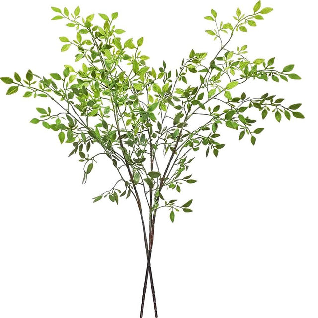 Cherica 43.3 Inch Green Nandian Fake Plants 2 Pcs Greenery Stems for Vase Decor, Artificial Plants Faux Branches for Vase Filler Fake Leaves Office Home Decor
