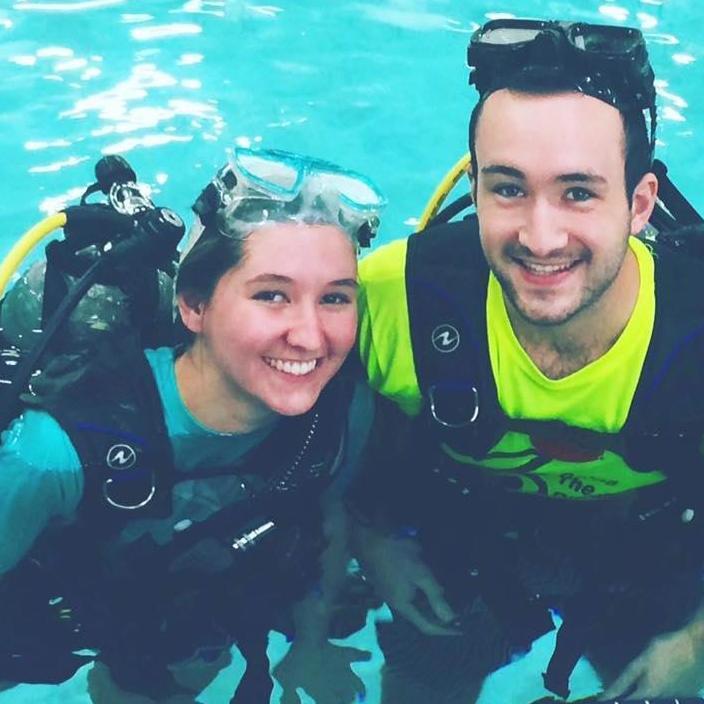 Nick doing his scuba certification in 2017. Fun fact - Emily's dad was teaching the class!