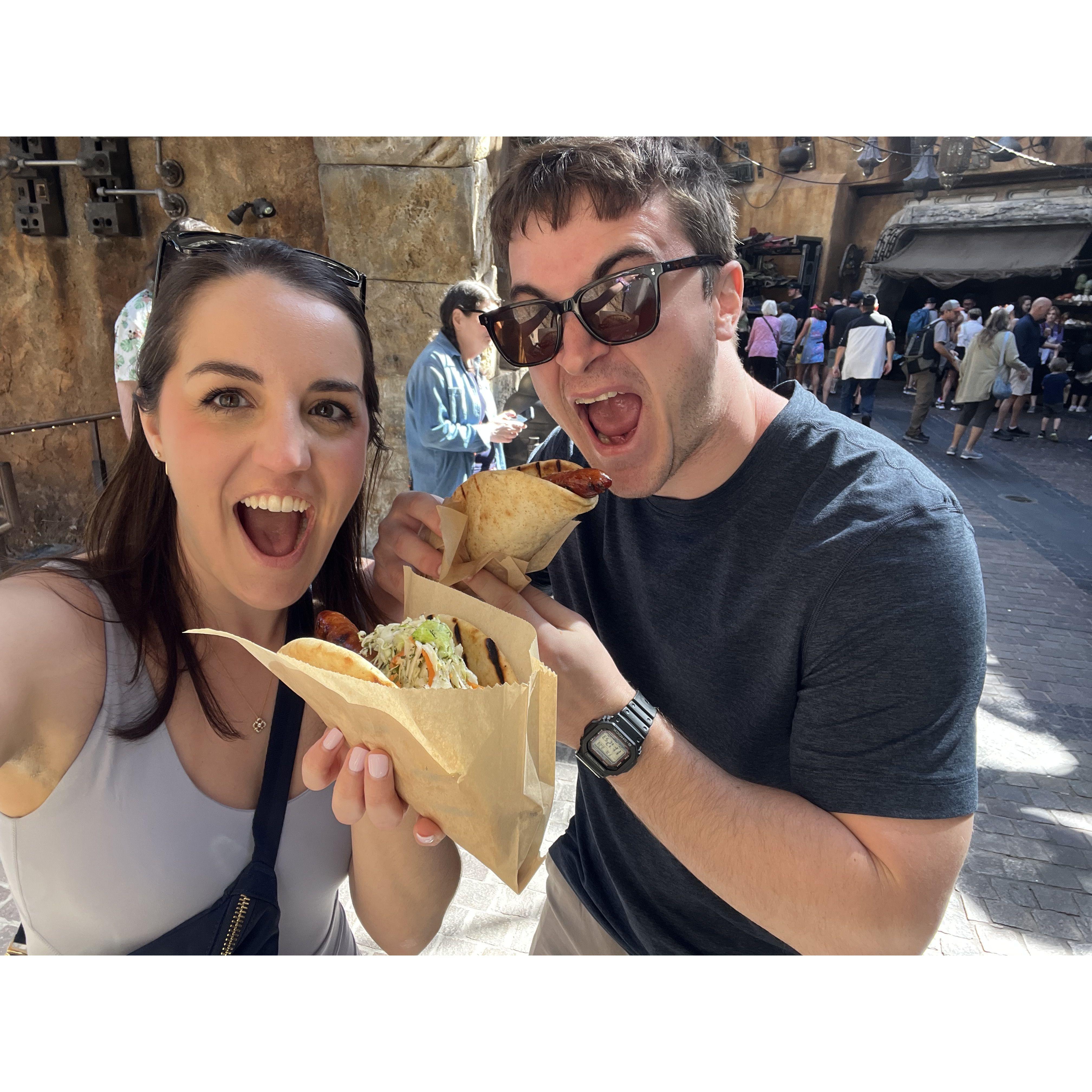 Eating Ronto Wraps at Disney.  It's a must!
