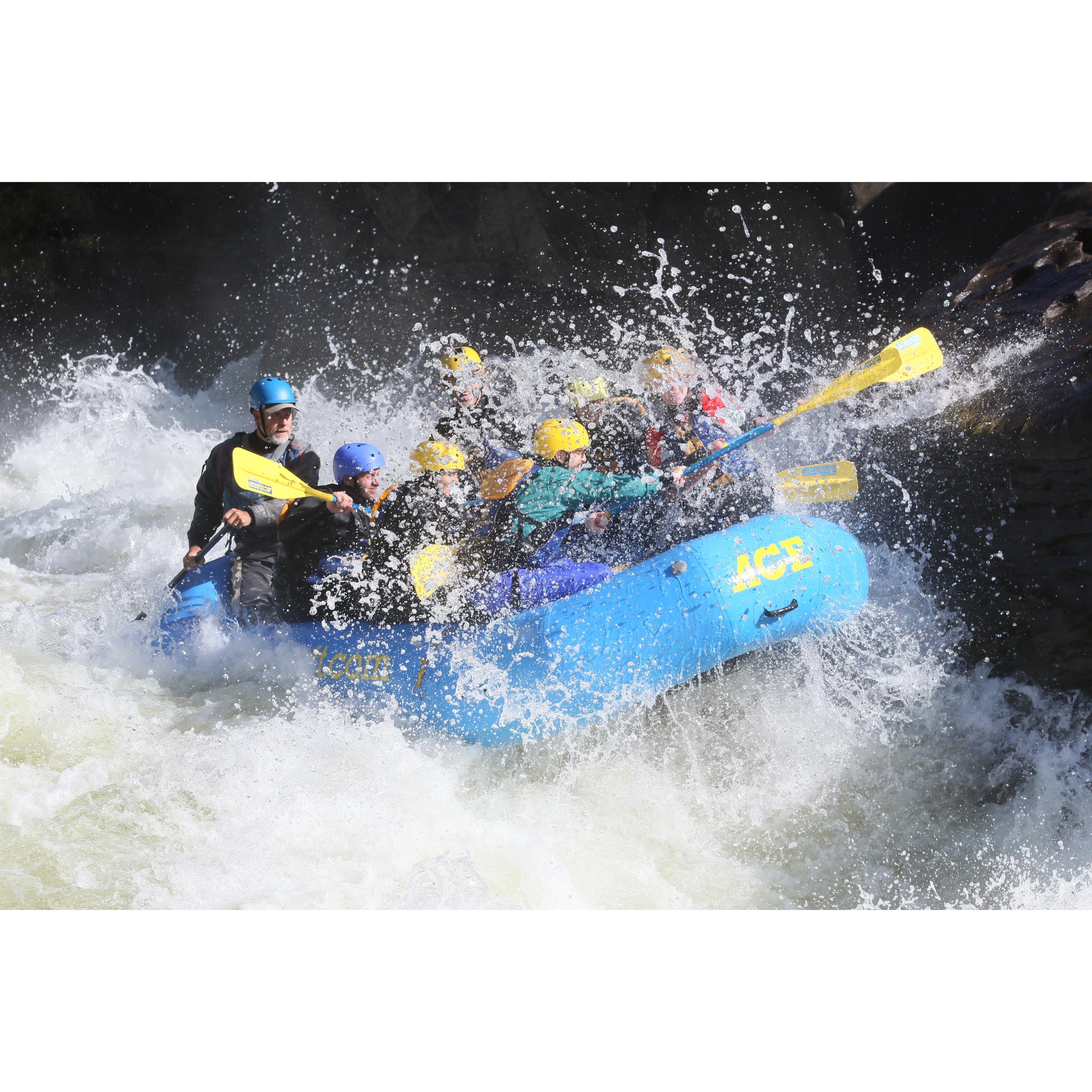 Whitewater rafting on the Gauley River (we're in the green and red in the front)
