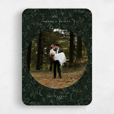 Green Rounded Holiday Card - Emma