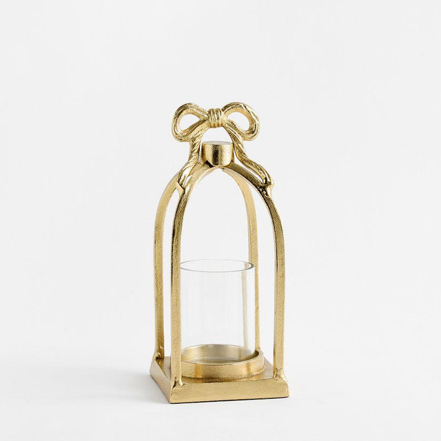 LoveShackFancy Bow Lanterns, Brass, Mini 11"