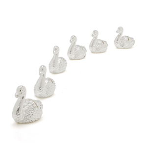 Set-of-Six Swan Silver-Plated Place Card Holders
