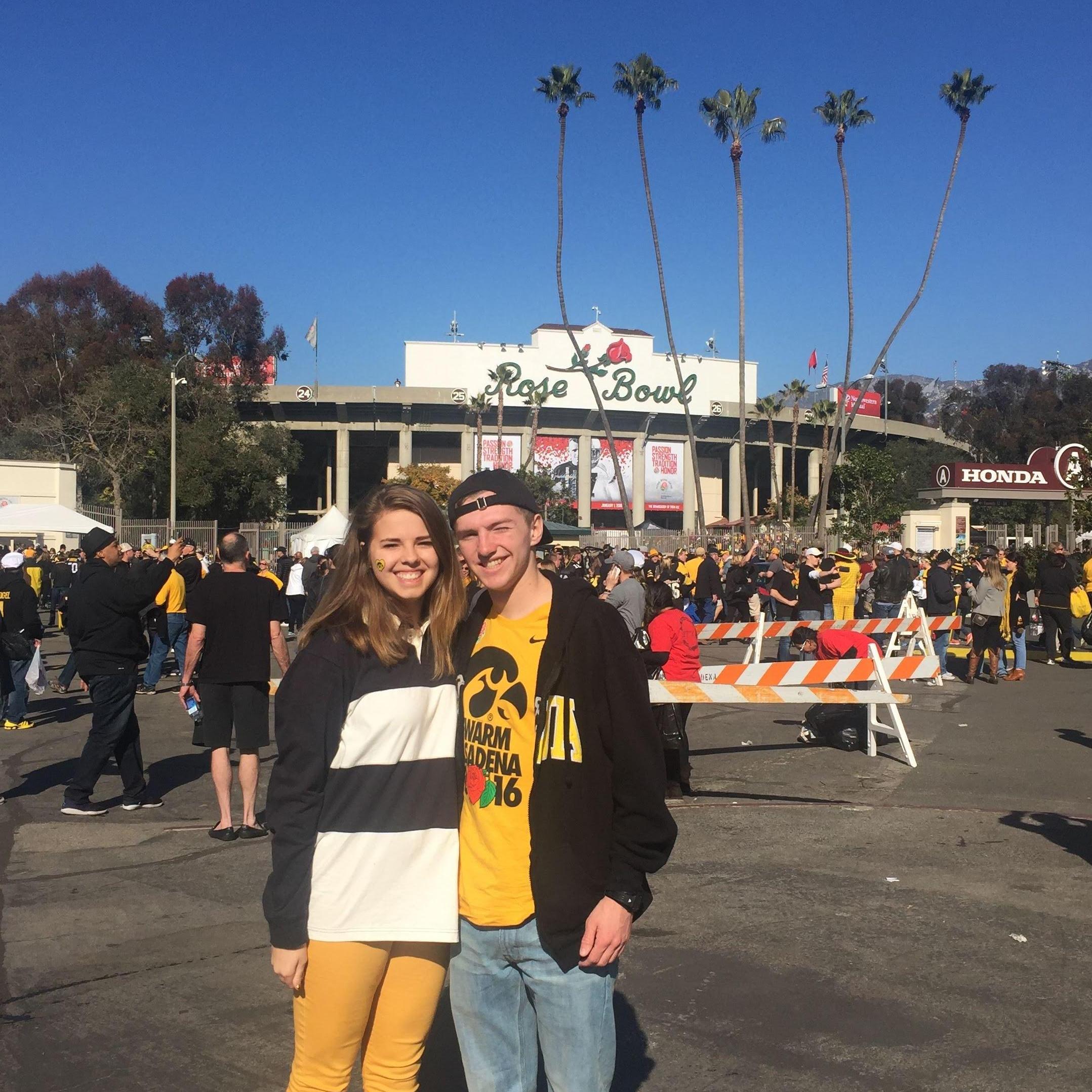 Trip to California with the McCullough Family to see the Hawks play in the Rose Bowl