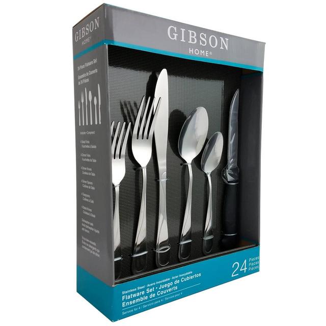 Gibson Home 24pc Stainless Steel Trillium Plus Silverware Set
