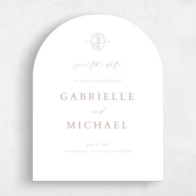 Pink Arch Wedding Save the Date - Sintra Portrait