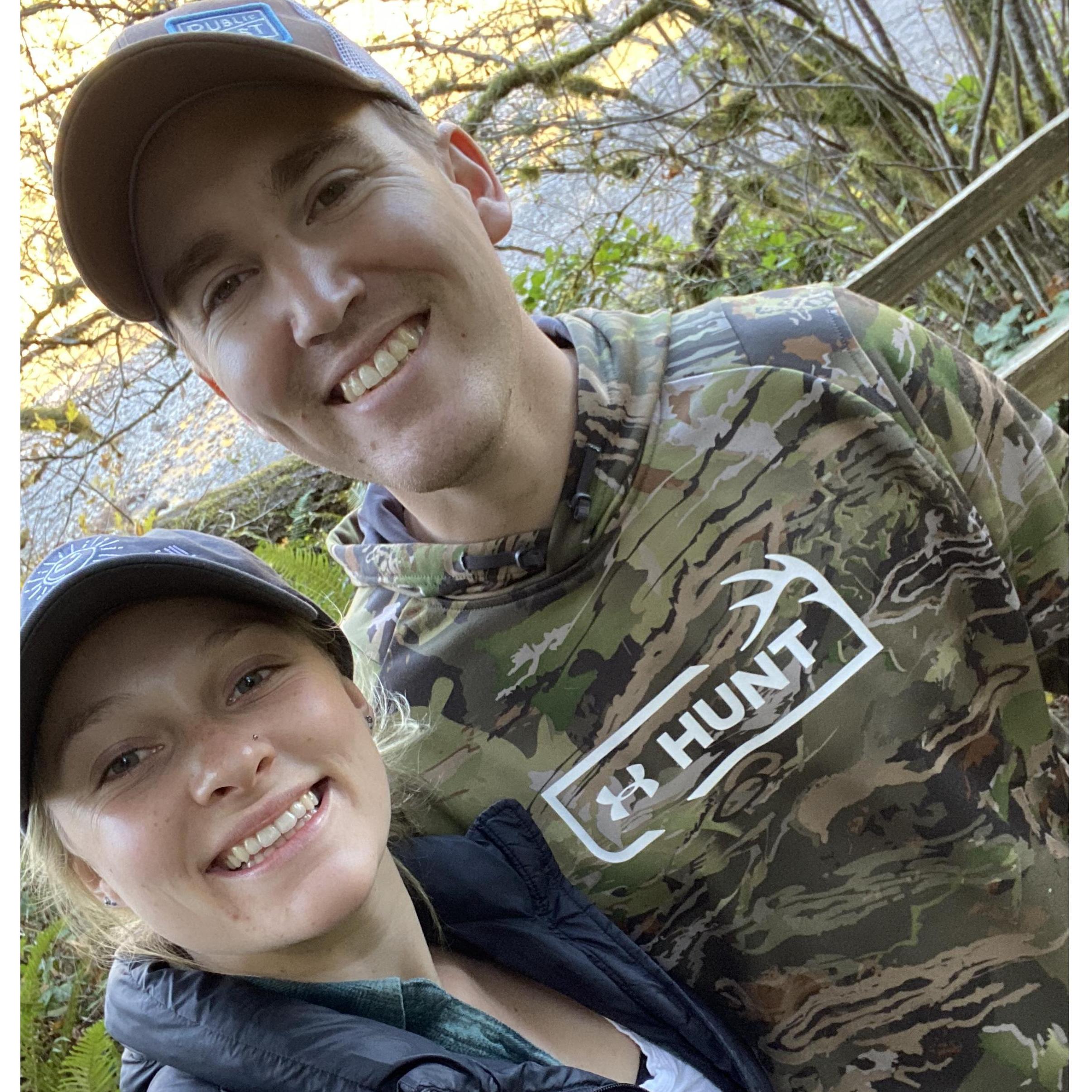 Our first hike together in our new town, the day we got engaged