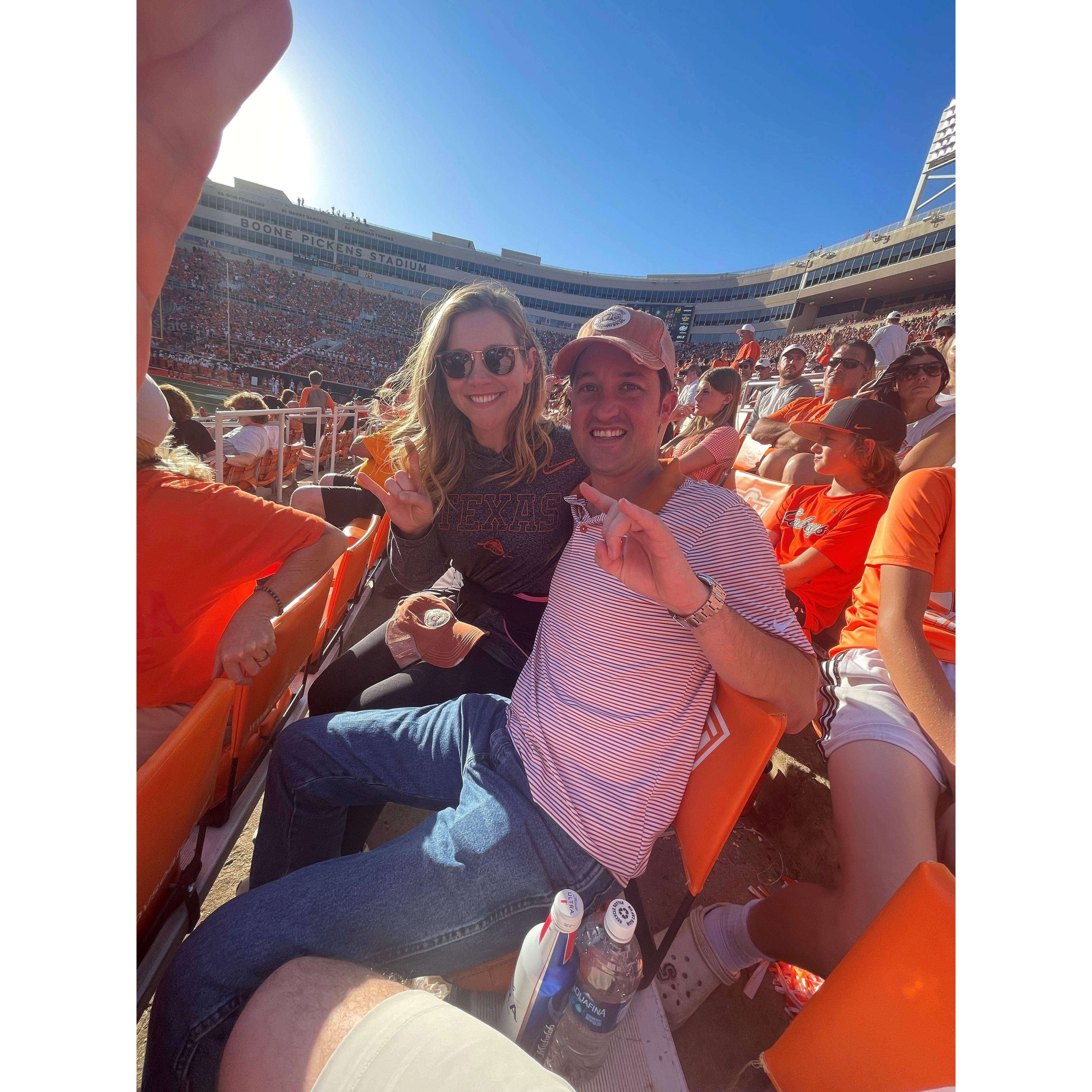 First OSU game together. We were kissing right before this picture when a tween behind us called us out.