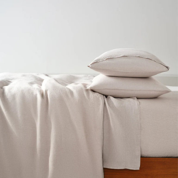 Washed European Linen Duvet Cover - Oat Chambray, Full/Queen