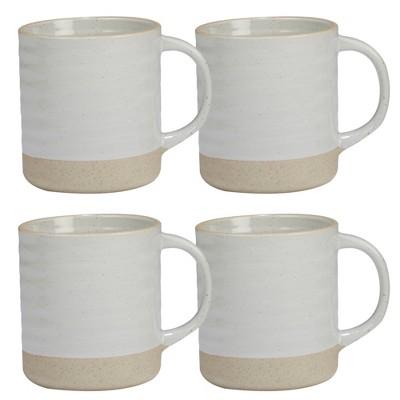 Certified International Artisan Ceramic Mugs 22oz White/Brown - Set of 4