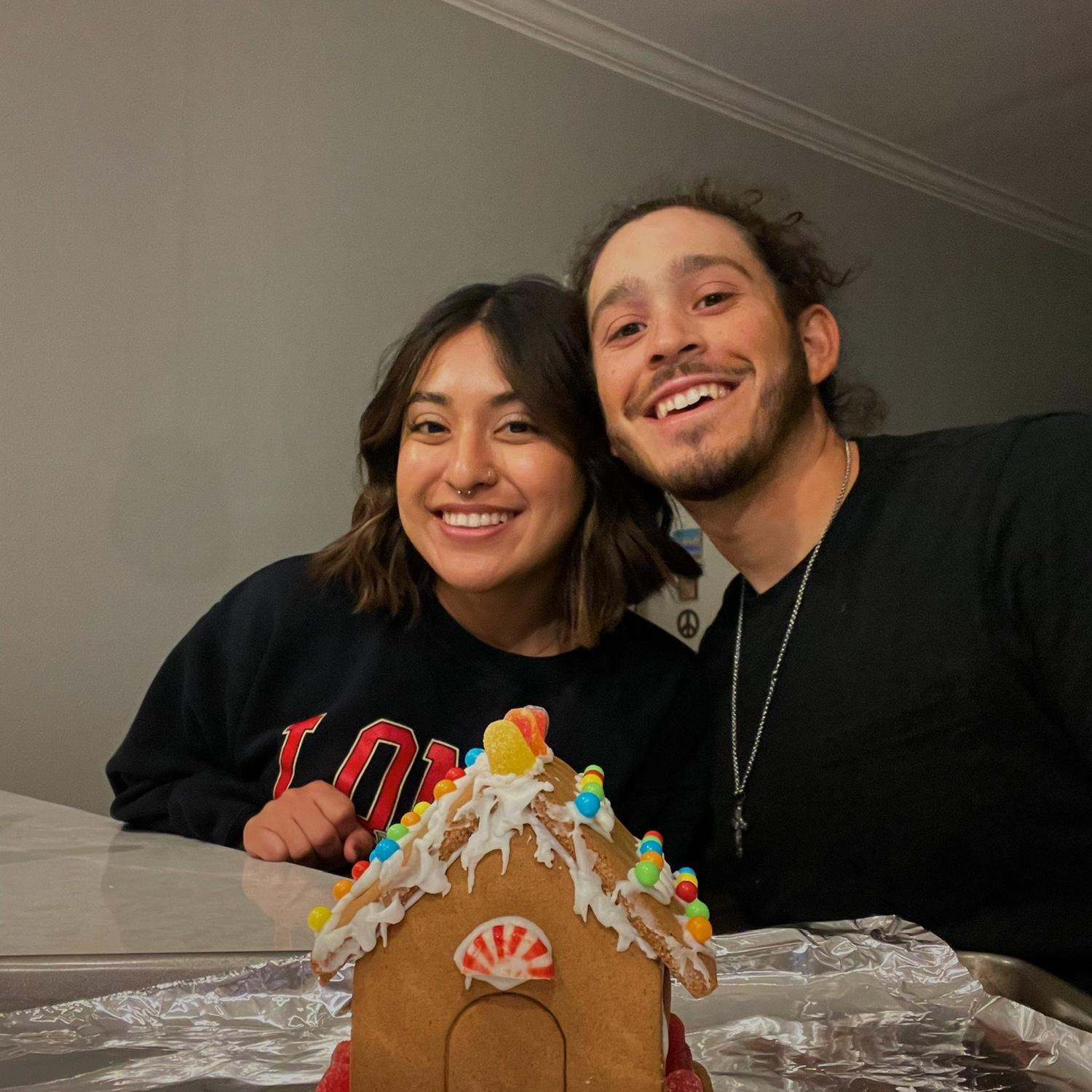 Building a gingerbread house on Thanksgiving