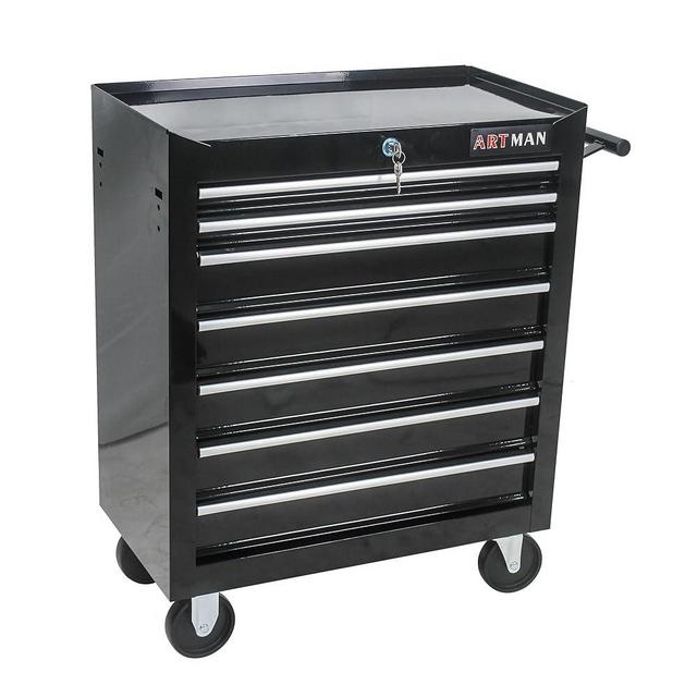 nifoti 7 Drawers Tool Cart on Wheels,Multifunctional Rolling Tool Chest Tool Storage,Drawers Rolling Tool Trolley Organizer Tool Case for Garage,Warehouse,Workshop,Repair Shop (7 Drawers-29.9"H-Black)