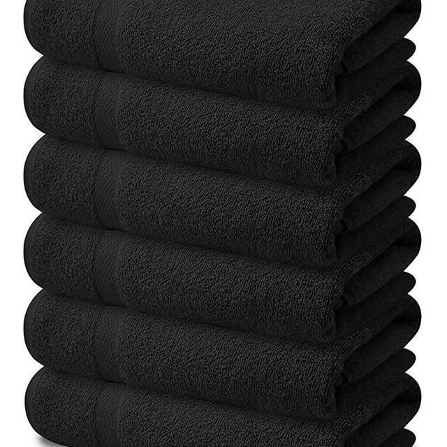 Bath Towels Grey Set of 6 100% Cotton Bathroom Towels | Bath Towels for Bathroom 24x48 Inch | Ultra Soft Spa Towels | Ring Spun Bath Towel Set | Hotel Collection Towels | Workout Towels