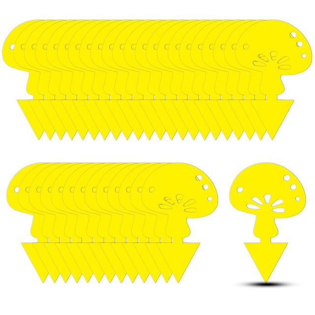 36PCS Fruit Fly Sticky Traps Fungus Gnat Traps Insect Trap for Plants Kitchen Indoor Outdoor White Flies Mosquitos Fungus Gnats Flying Insects Houseplant Gifts (Mushroom Shape)