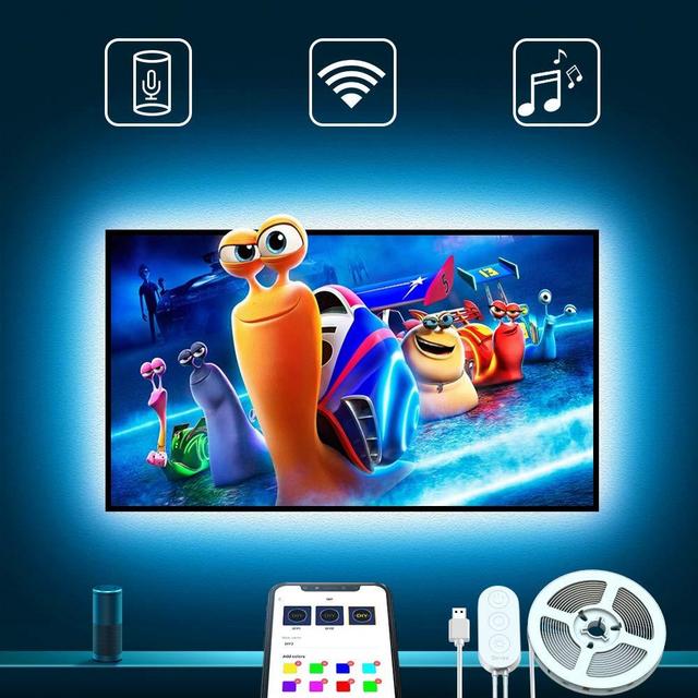 TV LED Backlights, Govee 9.8Ft LED Strip Lights Works with Alexa Google Home for 46-55in TV APP Control Multi-Color Light for PC Laptop Desk, Adapter USB Powered (Only Supports 2.4 GHz WiFi Network)