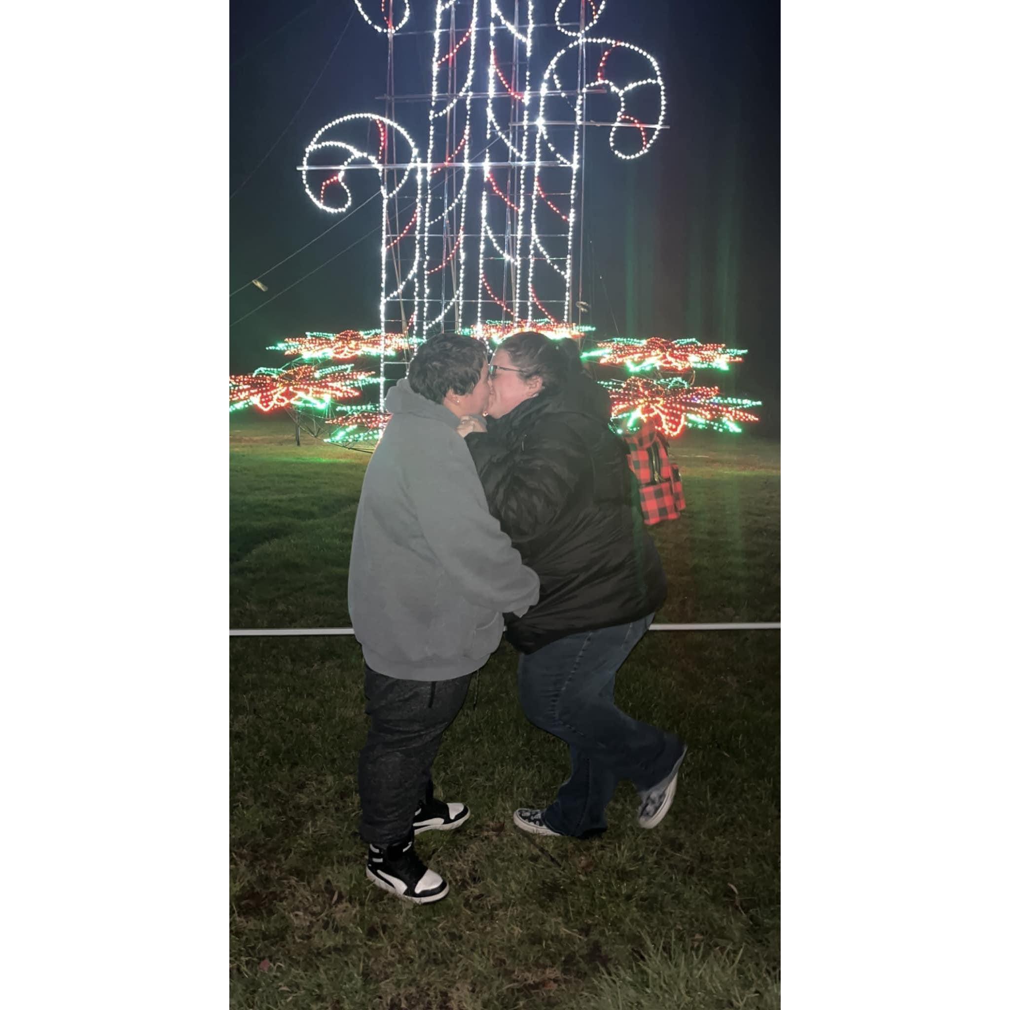 Winterfest of lights in Ocean City, MD during our first Christmas together.