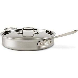 All-Clad 4405 Stainless Steel Tri-ply Saute Pan with Lid Cookware, 5-Quart, Silver