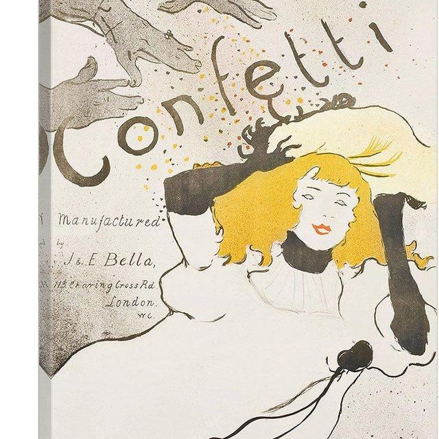 ARTCANVAS Confetti 1894 Canvas Art Print by Henri De Toulouse-Lautrec - 18" x 12" (0.75" Deep)