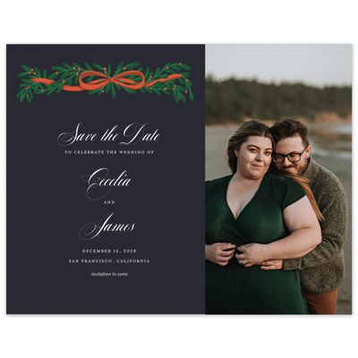 Black Greenery Wedding Digital Save the Date - Crosby Photo