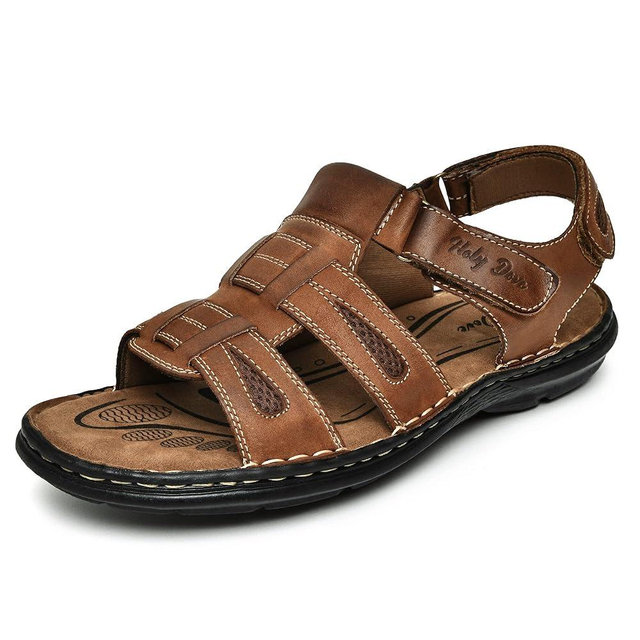 Holy dove Men's Sandals Open Toe Leather Fisherman Sport Hiking Outdoor Casual Summer Sandals Shoes for Men