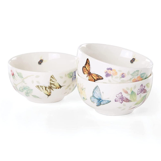 Lenox Butterfly Meadow Kitchen 3-Piece Mini Bowl Set, 1.70 LB, Multi
