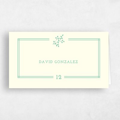 Green Wedding Place Card - Ivy
