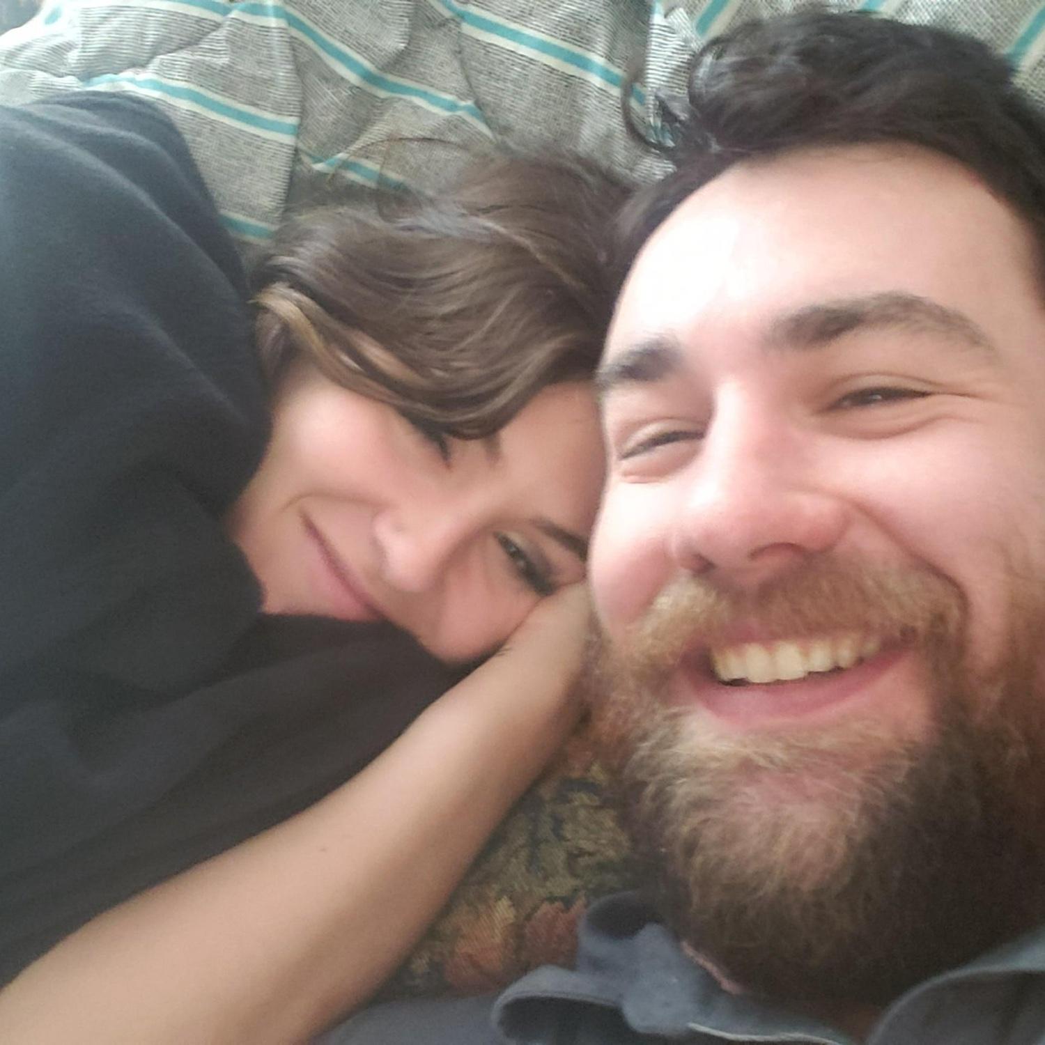 They spent many afternoons napping and snuggling on this old floral couch in Scott's apartment, only finding out later that it was basically an heirloom from his best friend's childhood home.