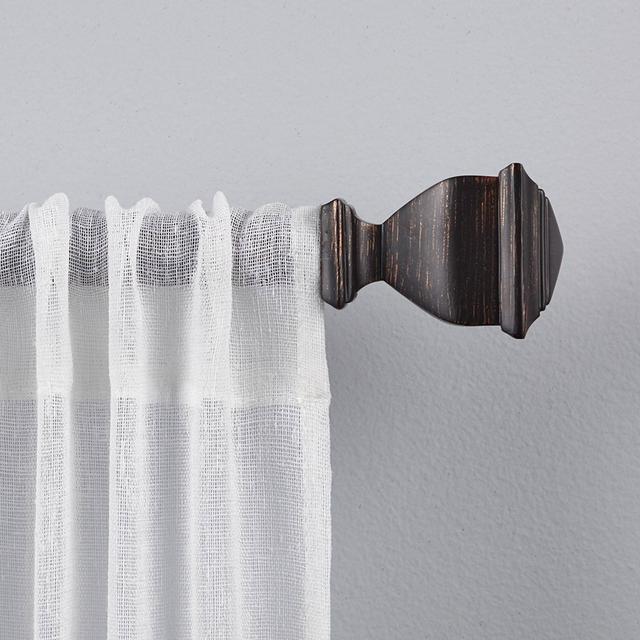 66"-120" Napoleon Adjustable Curtain Rod and Coordinating Finial Set Matte Bronze - Exclusive Home