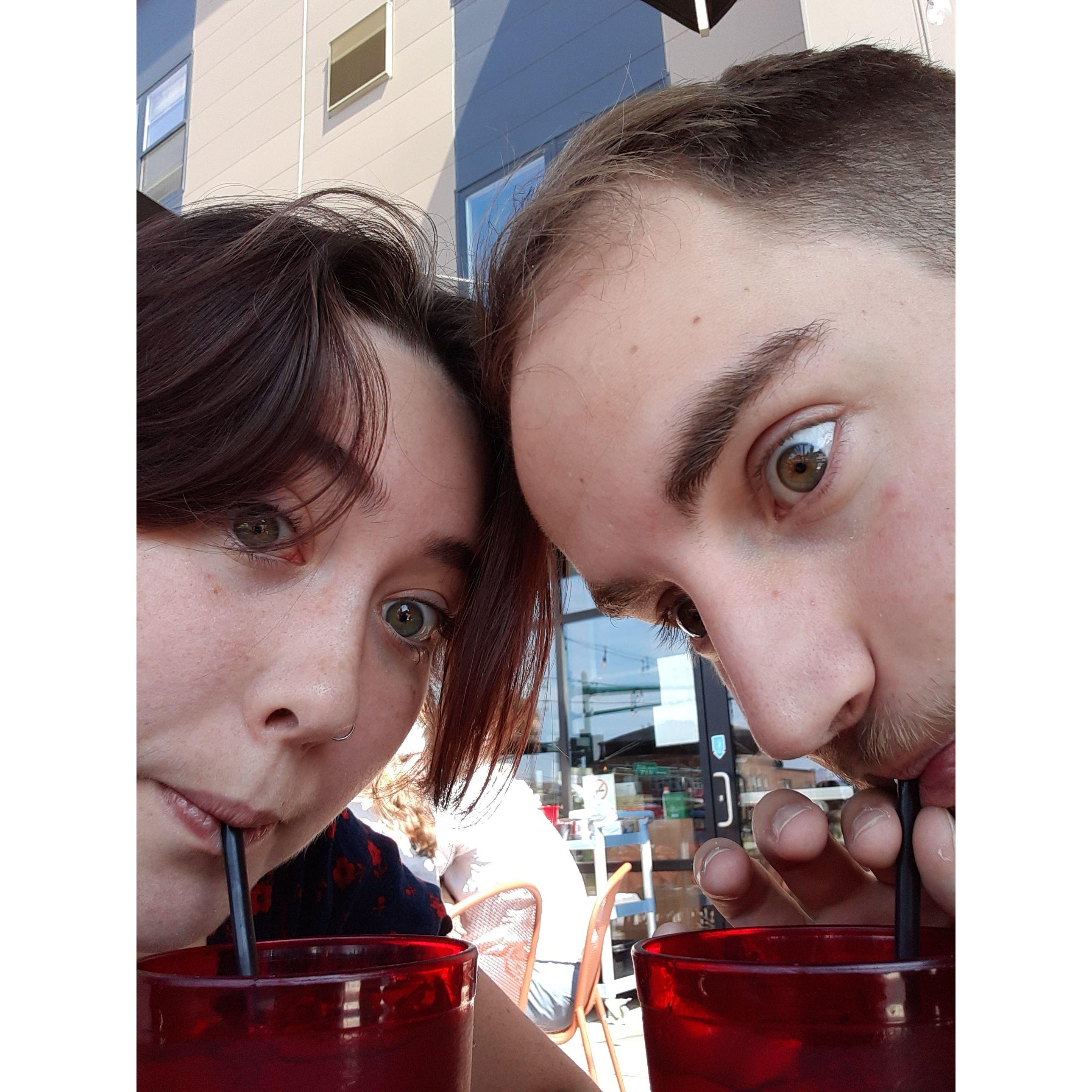 At a diner for our "date day."