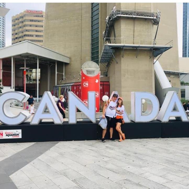 After the proposal, Ross and I went to Canada to celebrate two years together. We celebrated with a baseball game against the Blue Jays in warmer weather.