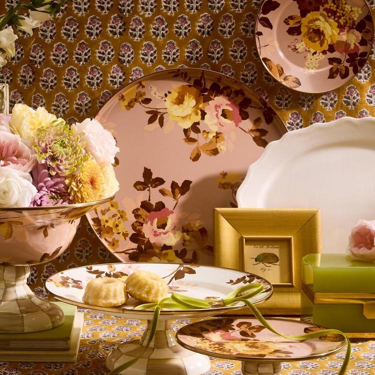 MacKenzie-Childs, Wild Rose Mauve Round Tray | Zola