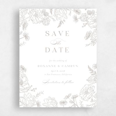 Oatmeal, Grey Wedding Save the Date - Astrid Portrait Letterpress
