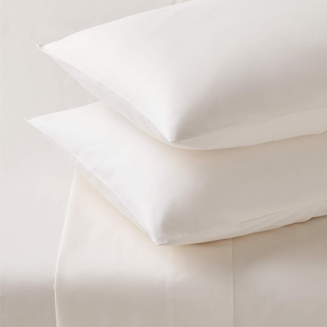 Premier Warm White Organic Cotton Sateen 600 Thread Count King Sheet Set