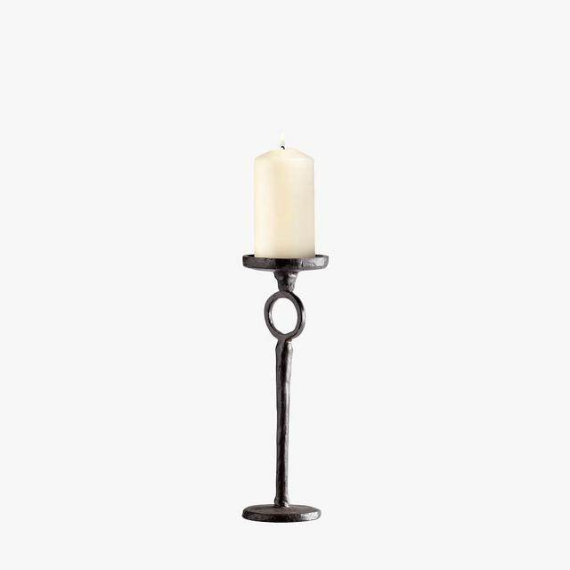 Milton Iron Candlestick, 13"H, Black
