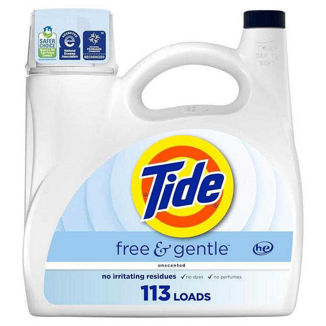 Tide Free & Gentle Liquid Laundry Detergent, 113 Loads, 149 fl oz, Tide Laundry Detergent, Clean Laundry Detergent