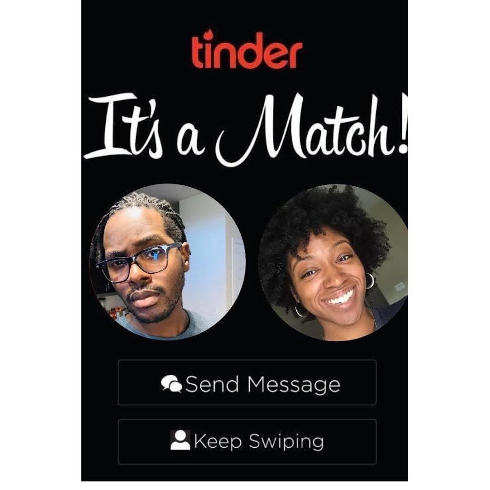 These were our profile pictures on Tinder when we matched.