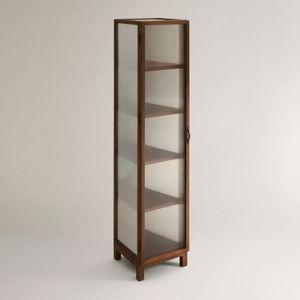 ASH WOOD STORAGE UNIT WITH GLASS DOORS