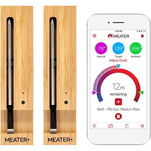 MEATER+ 2 Unit Bundle - Save $9 | 165 ft Range Version of the True Wireless Smart Meat Thermometer for the Oven Grill Kitchen BBQ Smoker Rotisserie with Bluetooth and WiFi Digital Connectivity …