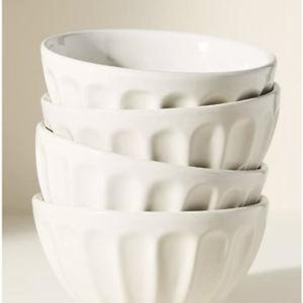 The Latte Stoneware Cereal Bowls, Set of 4: Amelie Edition Cream Colored