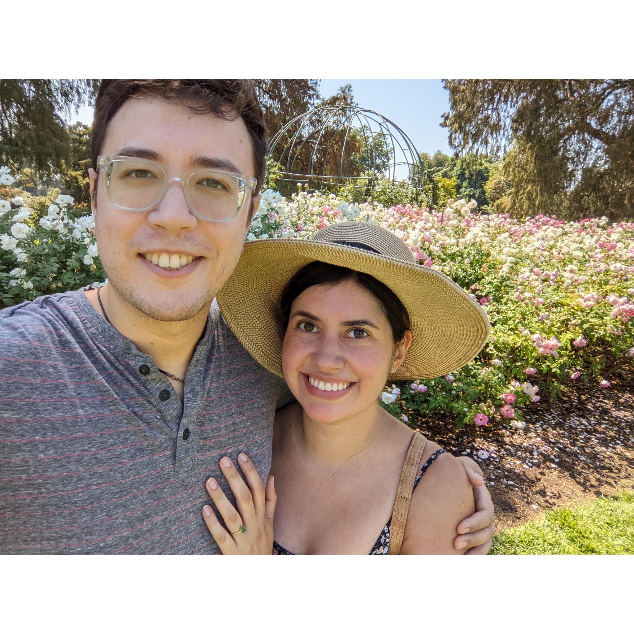 Right after we got engaged at the Huntington Gardens on 9/18/21.